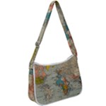 Vintage World Map Zip Up Shoulder Bag