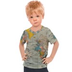 Vintage World Map Kids  Sports T-Shirt