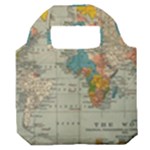 Vintage World Map Premium Foldable Grocery Recycle Bag