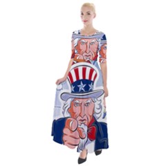 United States Of America Images Independence Day Half Sleeves Maxi Dress by Ket1n9