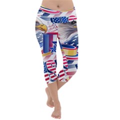 Independence Day United States Of America Lightweight Velour Capri Yoga Leggings by Ket1n9