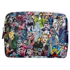 Vintage Horror Collage Pattern Make Up Pouch (medium) by Ket1n9