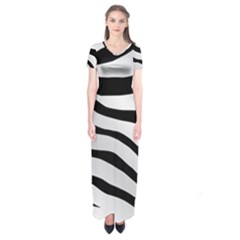 White Tiger Skin Short Sleeve Maxi Dress by Ket1n9