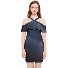 Cosmos-dark-hd-wallpaper-milky-way Shoulder Frill Bodycon Summer Dress by Ket1n9