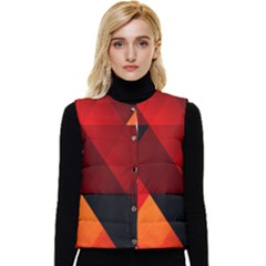 Abstract Triangle Wallpaper Women s Button Up Puffer Vest by Ket1n9