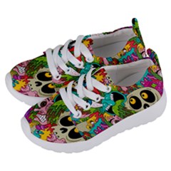 Crazy Illustrations & Funky Monster Pattern Kids  Lightweight Sports Shoes by Ket1n9
