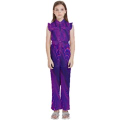 Abstract-fantastic-fractal-gradient Kids  Sleeveless Ruffle Edge Band Collar Chiffon One Piece by Ket1n9