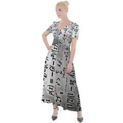Science Formulas Button Up Short Sleeve Maxi Dress by Ket1n9