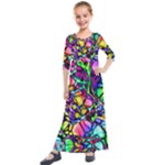Network-nerves-nervous-system-line Kids  Quarter Sleeve Maxi Dress