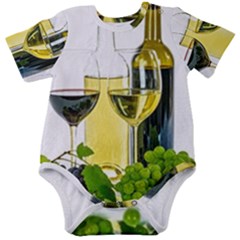 White-wine-red-wine-the-bottle Baby Short Sleeve Bodysuit by Ket1n9