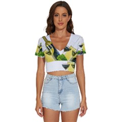 White-wine-red-wine-the-bottle V-neck Crop Top by Ket1n9