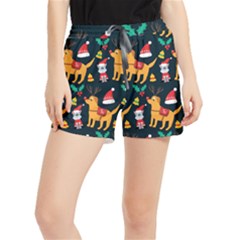 Funny Christmas Pattern Background Women s Runner Shorts by Ket1n9