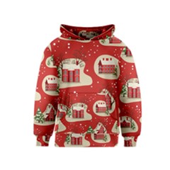 Christmas New Year Seamless Pattern Kids  Pullover Hoodie
