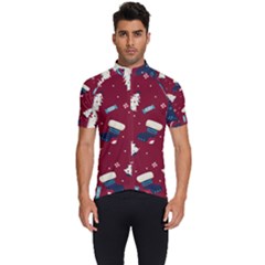 Flat Design Christmas Pattern Collection Art Men s Short Sleeve Cycling Jersey by Ket1n9