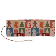 Cute Christmas Seamless Pattern Vector  - Roll Up Canvas Pencil Holder (m) by Ket1n9