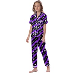 Christmas Paper Star Texture Kids  Satin Short Sleeve Pajamas Set by Ket1n9