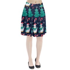 Colorful Funny Christmas Pattern Pleated Skirt by Ket1n9