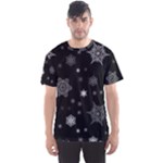 Christmas Snowflake Seamless Pattern With Tiled Falling Snow Men s Sport Mesh T-Shirt