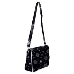 Christmas Snowflake Seamless Pattern With Tiled Falling Snow Shoulder Bag With Back Zipper by Ket1n9