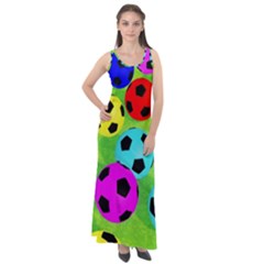 Balls Colors Sleeveless Velour Maxi Dress by Ket1n9