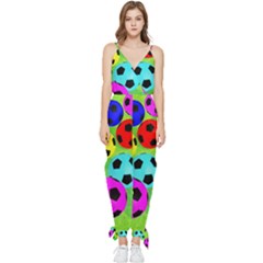 Balls Colors Sleeveless Tie Ankle Chiffon Jumpsuit by Ket1n9