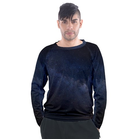 Cosmos-dark-hd-wallpaper-milky-way Men s Long Sleeve Raglan T-shirt by Ket1n9
