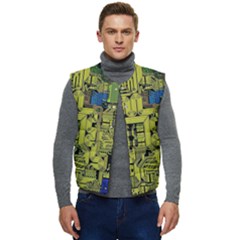 Technology Circuit Board Men s Button Up Puffer Vest	 by Ket1n9