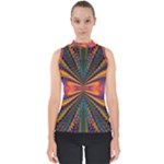 Casanova Abstract Art-colors Cool Druffix Flower Freaky Trippy Mock Neck Shell Top