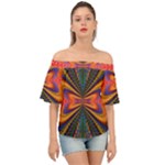 Casanova Abstract Art-colors Cool Druffix Flower Freaky Trippy Off Shoulder Short Sleeve Top