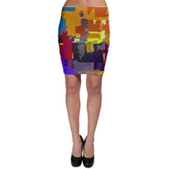 Abstract-vibrant-colour Bodycon Skirt by Ket1n9