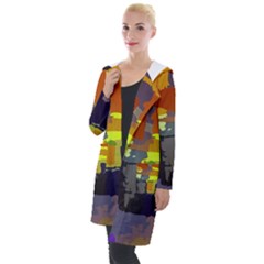 Abstract-vibrant-colour Hooded Pocket Cardigan by Ket1n9