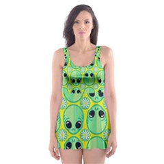 Alien Pattern- Skater Dress Swimsuit by Ket1n9