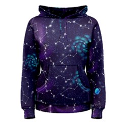 Realistic-night-sky-poster-with-constellations Women s Pullover Hoodie by Ket1n9