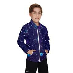 Realistic-night-sky-poster-with-constellations Kids  Windbreaker by Ket1n9