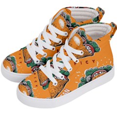 Seamless-pattern-with-taco Kids  Hi-top Skate Sneakers by Ket1n9