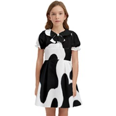 Cow Pattern Kids  Bow Tie Puff Sleeve Dress by Ket1n9
