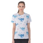 Seamless-pattern-with-cute-sharks-hearts Women s Cotton T-Shirt