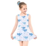Seamless-pattern-with-cute-sharks-hearts Kids  Skater Dress Swimsuit