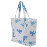 Seamless-pattern-with-cute-sharks-hearts Zip Up Canvas Bag