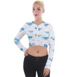 Seamless-pattern-with-cute-sharks-hearts Long Sleeve Cropped Velvet Jacket