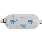 Seamless-pattern-with-cute-sharks-hearts Rounded Waist Pouch