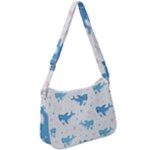 Seamless-pattern-with-cute-sharks-hearts Zip Up Shoulder Bag