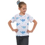 Seamless-pattern-with-cute-sharks-hearts Kids  Mesh Piece T-Shirt
