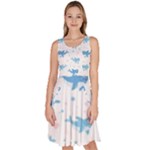 Seamless-pattern-with-cute-sharks-hearts Knee Length Skater Dress With Pockets