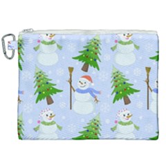 New Year Christmas Snowman Pattern, Canvas Cosmetic Bag (xxl) by Grandong
