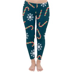Christmas-seamless-pattern-with-candies-snowflakes Classic Winter Leggings by Grandong