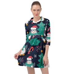 Colorful-funny-christmas-pattern      - Mini Skater Shirt Dress by Grandong