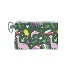 Colorful-funny-christmas-pattern   --- Canvas Cosmetic Bag (small) by Grandong