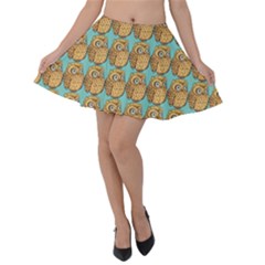Owl Dreamcatcher Velvet Skater Skirt by Grandong