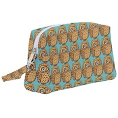 Owl Bird Pattern Wristlet Pouch Bag (large) by Grandong